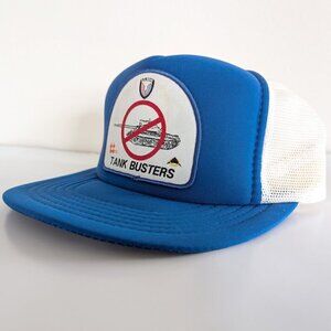 Vintage Tank Busters Military Patch Trucker Hat Vietnam Era Gorpcore